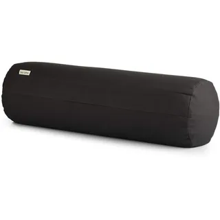 basaho Yoga Bolster Yogarolle | Bio-Baumwolle | Buchweizenschalen | Abnehmbarer und waschbarer Bezug | Yoga Rolle Yogakissen (Zen Schwarz)