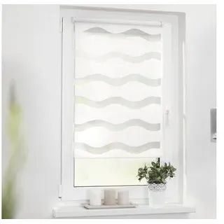 Lichtblick Doppelrollo ohne Bohren Welle weiß 90x150 cm inkl. Klemmträger