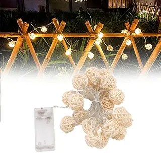 Garosa 3 Meter Rattan-Kugel-Lichterkette mit 20 LEDs Batterie-Lichterkette Schlafsaal-Geburtstags-dekorative Lichtfarbe-Lichterkette Deko Kugel