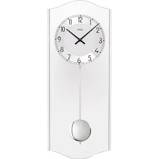 Pendeluhr modern Aluminium-Zifferring - AMS Modell: 7478 - Silber