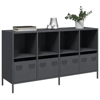 vidaXL Sideboard Anthrazit 135x39x73,5 cm Kaltgewalzter Stahl - Grau