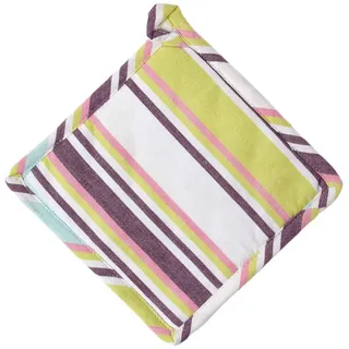 Homescapes Topflappen Osaka 20/20 cm, Baumwolle wattiert , Lila , Textil , Gestreift , Quadratisch , 20x20 cm , Oeko-Tex® Standard 100 , Heimtextilien, Geschirrtücher & Schürzen, Topflappen & Kochhandschuhe