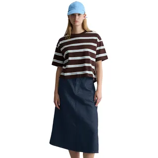 T-Shirt MARC O'POLO DENIM, Damen, Gr. XL, braun (schwarz braun), Jersey, Obermaterial: 100% Baumwolle, relaxed fit normal, Rundhals, Shirts T-Shirt, relaxed aus Heavy Jersey