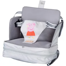 roba Boostersitz Peppa Pig - Aufblasbarer Sitz mit erhöhten Seitenlehnen - Mobile Sitzerhöhung für Kinder & Kleinkinder - Für zu Hause und unterwegs - Grau/Rosa