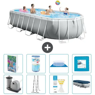 Prism Frame Pool Oval - 610x305x122 cm - 7-teilig S602 - Grau