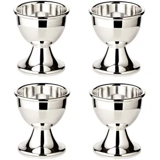 EDZARD 4 Stück Eierbecher Classo, Höhe 5 cm, schwerversilbert, Klassische Form, Silber Becher für Frühstücksei, Frühstückstafel, Ostern, Tischdeko