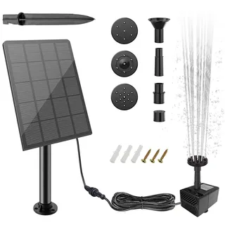 Solar Springbrunnen Für Außen Klein, Teichpumpe Solar, Solarbrunnen Für Den Garten, Solarpumpe Für Brunnen, DIY Solarspringbrunnen Aussen Deko Brunnen Vogeltränke Balkon Vogelbad