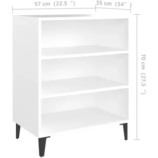 vidaXL Bücherregal 57 x 35 x 70 cm Weiß