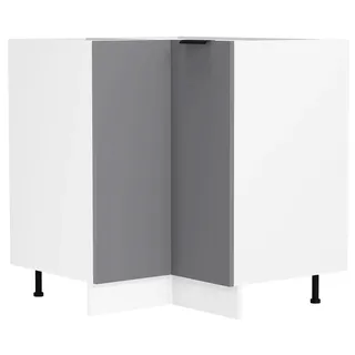 VCM Unterschrank Eckunterschrank 76 x 93 x 76 cm Anthrazit/Weiß