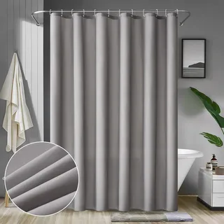 MIULEE Duschvorhang 150x180cm Grau Wasserdicht Badvorhang Anti-schimmel und Textil Waschbar Schnelltrocknend Badezimmer für Badewanne und Dusche Duschvorhänge mit 10 Duschvorhangringe