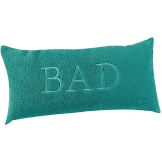 PANA® Badewannenkissen (20x40 cm) • Bequemes Kissen für Badewanne • Nackenkissen • Kopfstütze Wanne • Polster • Schnell Trocknend • Türkis Mit Bad Schriftzug