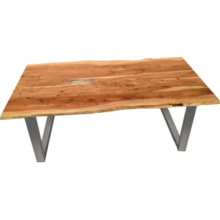 Esstisch SIT "Tops&Tables", beige (natur, silber, silber, natur), B:220cm H:78cm T:100cm, Tische, Esstisch