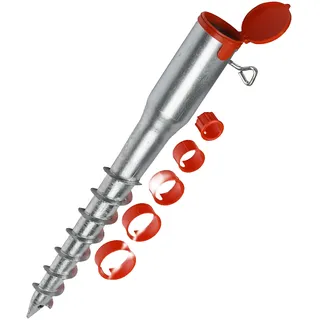 Relaxdays Bodenhülse, aus Stahl 26-65 mm - Silber