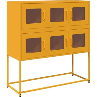 Sideboard Senfgelb 100,5x39x107 cm Kaltgewalzter Stahl - Gelb