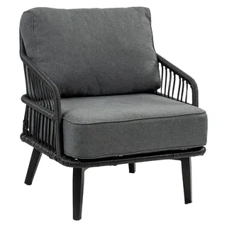 Lounge-Sessel Isabel | Schwarz | Rope | 2er Set - Schwarz