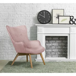Home Affaire Sessel Nicko Polyester 71 x 96 x 86 cm Rosa mit Hocker