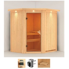 Bild von Sauna »Tomke«, (Set), 3,6-kW-Plug & Play Ofen mit integrierter Steuerung beige