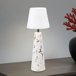 BEPER P207ILI500 Akku-Tischleuchte MARBLE, Marmor-Keramik-Design mit goldenen Details, 3-farbiges Touch-Control-LED-Licht mit einstellbarer Intensität, 36 Stunden Akkulaufzeit – USB-C inklusive