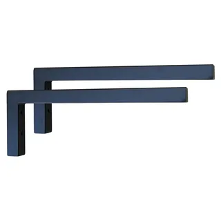Omgoods – Set aus 2 Wandkonsolen für Waschbecken, aus schwarzem Stahl - Schwarz