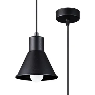 Sollux Lighting Decke Einfache Lampe für Home Office Minimalistische Dekoration Ohne Glühbirnen From Stahl Pendelleuchte TALEJA 1 Schwarz E27 Größe 14x14x120 - Schwarz