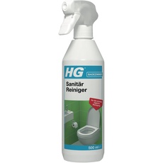 HG Sanitär Reiniger, ein frisch duftender, schnell trocknender Sprayreiniger zur schnellen, einfachen und hygienischen Reinigung des gesamten Toilettenraums, für die regelmäßige Reinigung - 500 ml