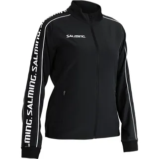 Salming Delta Jacket Damen Jacke Sportjacke Trainingsjacke schwarz/weiß 1198726-0101, Größe:L - Schwarz