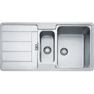 Franke Eckspüle 1,5 Becken links Einbauspüle Edelstahl Druckknopfventil 965 x 435 mm