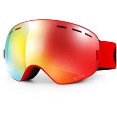 YEAZ Snowboardbrille »Ski- Snowboardbrille mit Rahmen rot verspiegelt XTRM-SUMMIT«, rot