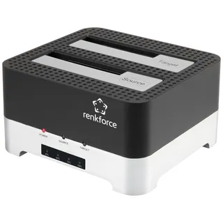 Renkforce USB 3.2 Gen 1 (USB 3.0) SATA 6 Gb/s 2 Port Festplatten-Kopierstation 2.5 Zol