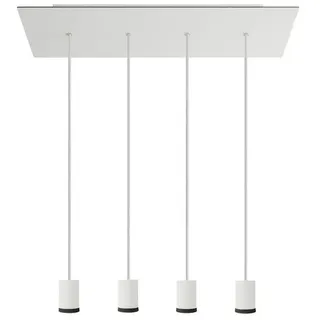 Creative Cables Gu1d0 Xxl 4-flammig Pendelleuchte Mit Rechteckigem Baldachin 675 Mm - Matte White - One Size