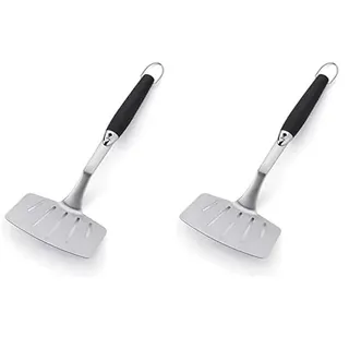 Weber Premium Grill- / Fischwender (46cm), ideal für großes Grillgut oder Fisch, aus Edelstahl, mit Antirutsch Kompfortgriff, abgewinkelter Hals, spülmaschinenfest - Schwarz/Silber (6673)