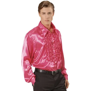 W WIDMANN MILANO Party Fashion - 70 Jahre Disco Fashion Hemd, langarm, aus Satin, Herrenhemd