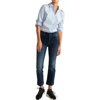 Mango Buttons Damenhose mit hoher Taille und Knopfleiste XXS - Marine