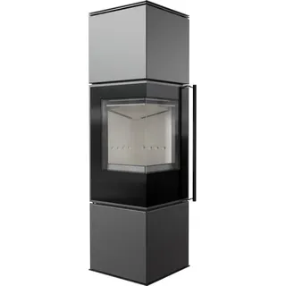 Kaminofen aus Stahl KRATKI REN/M links Ø 150 7 kW - Schwarz
