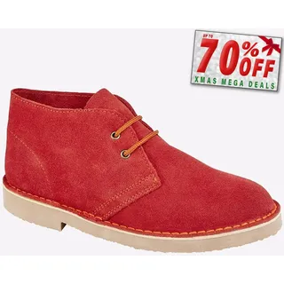 Roamers Clifton Herren Leder Mode Kleid Knöchel Formelle Wüstenstiefel Rot
