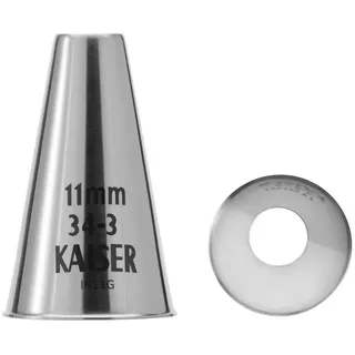 ORIGINAL KAISER Kaiser Lochtülle 11 mm, Spritztülle, Edelstahl rostfrei, falz- und randfrei, Silber