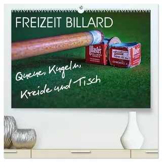 Freizeit Billard - Queue, Kugeln, Kreide und Tisch (hochwertiger Premium Wandkalender 2026 DIN A2 quer), Kunstdruck in Hochglanz: Billard - ... Tuch mit Stock und Stoß (CALVENDO Sport)