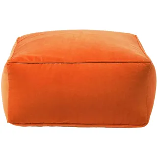 Homescapes Sitzpouf orange mit Samt-Bezug, 60/60/27 cm , Textil , Uni , Quadratisch , 60x27x60 cm , Oeko-Tex® Standard 100 , Wohnzimmer, Sessel, Hocker & Hockerbänke, Poufs