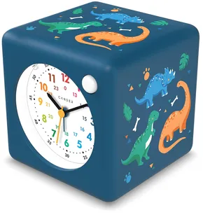 Cander Berlin MNU 1110 D Kinderwecker lautlos Licht Dinosaurier Snooze ohne Ticken Jungen Mädchen Kinderzimmer Tiere