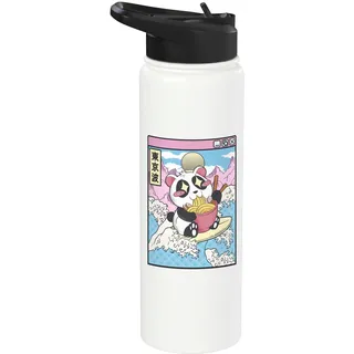 Pandabär Ramen Japanische Welle Vaporwave Kawaii Anime Girl Stainless Steel Insulated Water Bottle
