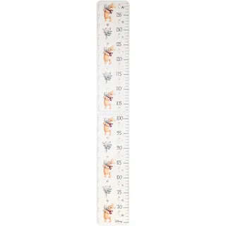 VALENTI & CO. - Disney Winnie Puuh - Weißes Leinen - Wandmaßstab für Kinder für Kinderzimmer - Geschenkidee Taufe oder Geburtstag - Holz, Details in Silber - 76 L x 11 L cm