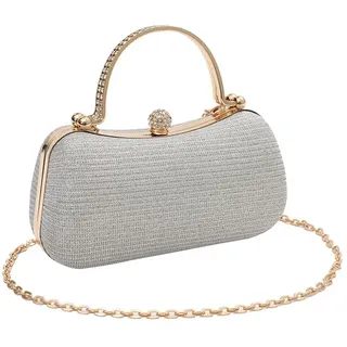 RPAEOY Clutch Damen Abendtasche Klein Elegant Handtasche Glitzer Hochzeit Braut Clutches Goldene Kette Abendhandtasche Party Tasche Klein Hochzeitsgast