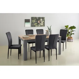 Home Affaire Essgruppe »Bergamo«, Tisch Stühle Speisezimmer", Bestseller« (Set, 7 tlg.), 7-teilige Tischgruppe, Unser Bestpreis,