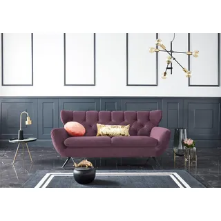 3C Candy 2,5-Sitzer »Beatrice, extravagantes Megasofa, bequem, Küchensofa« mit Rückensteppung im Rautenmuster, in Samt Optik oder in Breitcord, rot