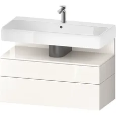 Duravit Qatego Waschtischunterbau, 1 Auszug und 1 Schublade, 990x470x590mm, Nische Weiß Hochglanz, QA4395022, Farbe: Weiß Hochglanz/mit Nischenbeleuchtung