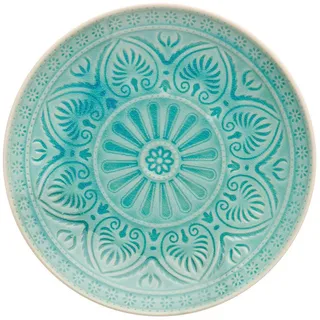 Butlers Teller Sumatra , Türkis , Keramik , 21x2.5x21 cm , Geschirr, Teller, Speiseteller