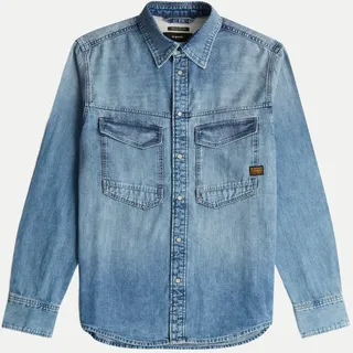G-Star Dakota Regular Fit Langarmhemd - Faded Blue Kyanite - M