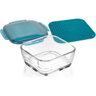 Genius Nicer Dicer Chef Prof. Glasschüssel Set 3-tlg. dkblue - Blau