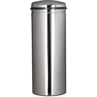 Relaxdays Mülleimer 50 l Silber