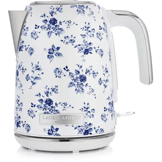 Laura Ashley China Rose Kabelloser Elektrischer Wasserkocher von VQ. Edelstahl-Wasserkocher 1.7 Litern, Energieeffiziente 2,2 kW Schnellkochtechnologie mit Überhitzungsschutz